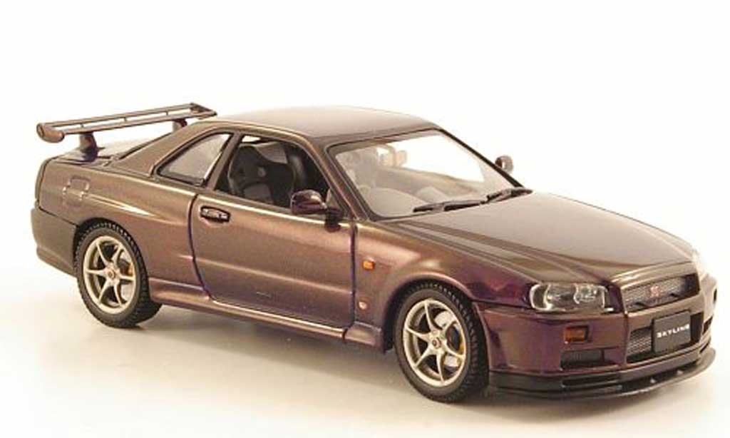 Nissan Skyline R34 1/43 Autoart R34 GT-R lila 1999 modelauto