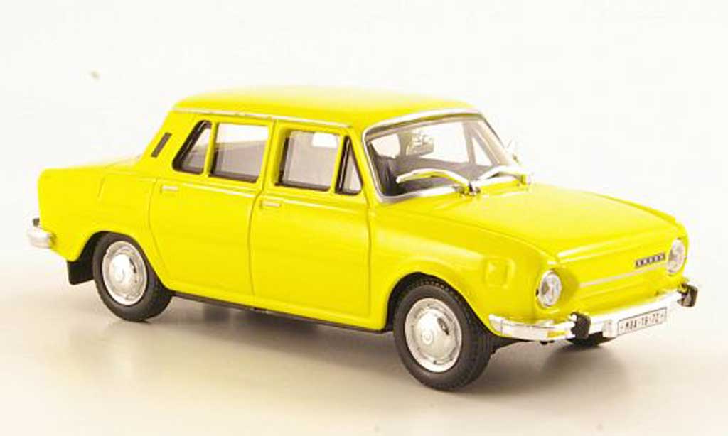 Skoda 110 1/43 Abrex geel 1969 modelauto