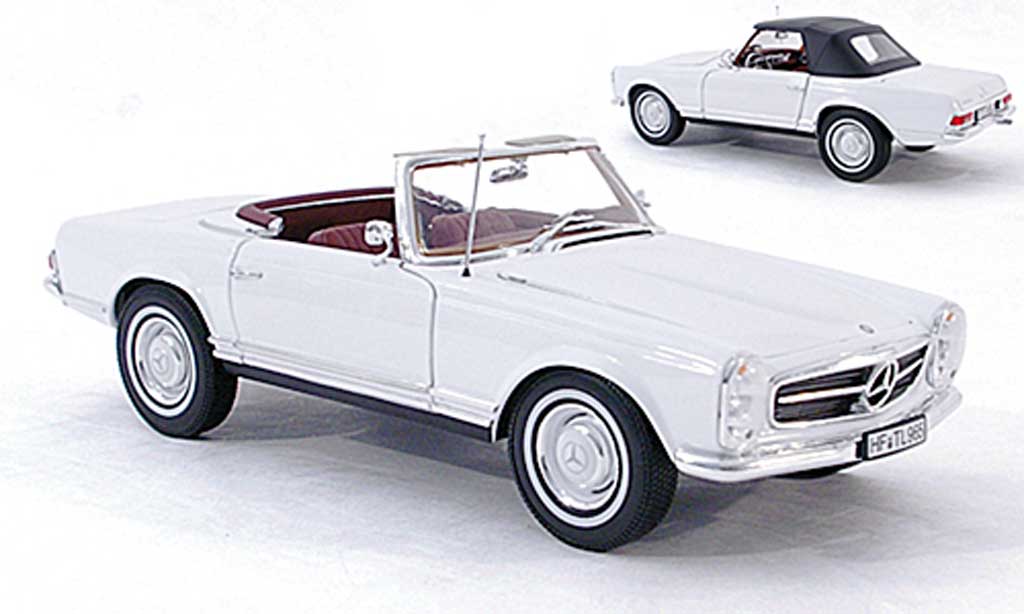 Mercedes 230 1/18 Norev SL (W113) bianco 1963 modelauto