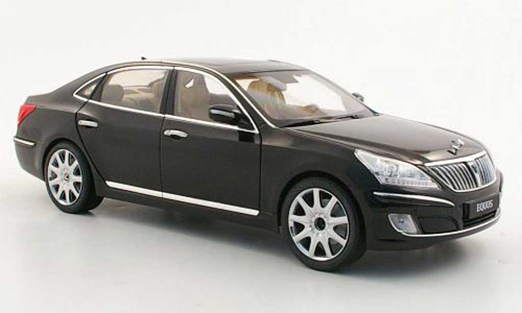 Hyundai Equus 1/18 Minikraft zwart modelauto