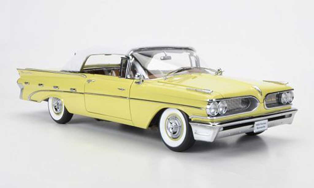 Pontiac Bonneville 1/18 Sun Star Cabriolet wit/geel geschlossen 1959 modelauto