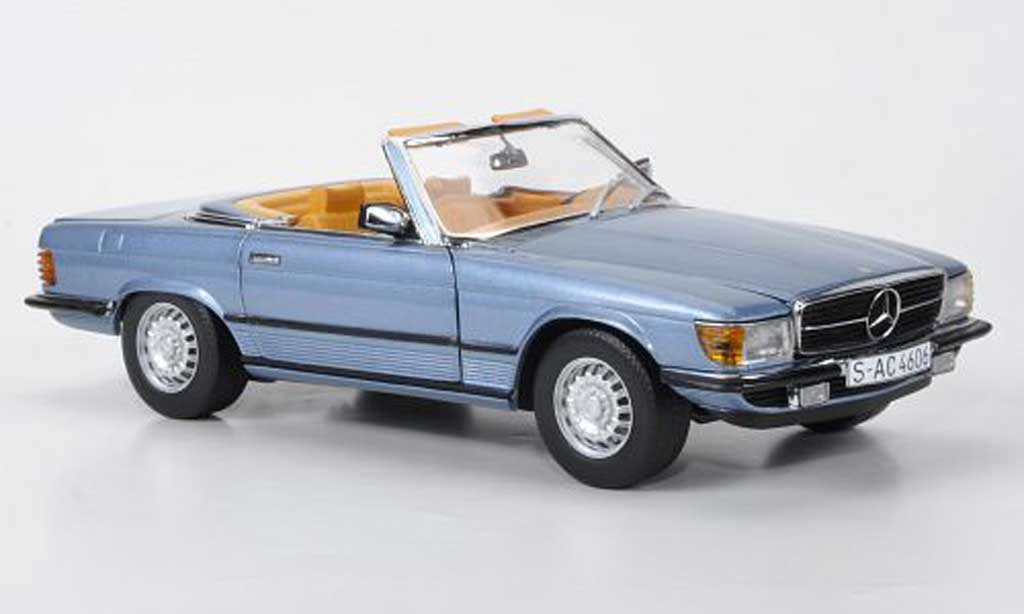 Mercedes 350 SL 1/18 Sun Star SL blauw 1977 modelauto