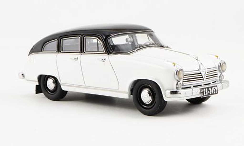 Borgward Hansa 2400 1/43 Neo wit/zwart 1955 modelauto