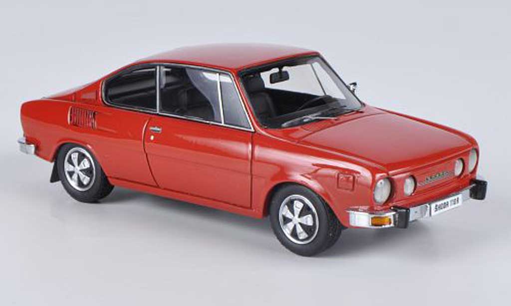 Skoda 110 1/43 Neo Coupe rood 1972 modelauto