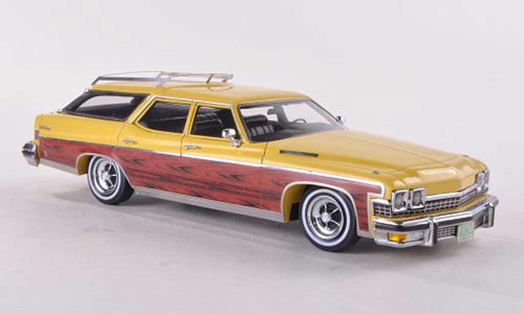 Buick Estate 1/43 Neo Wagon geel/Holzoptik 1974 modelauto