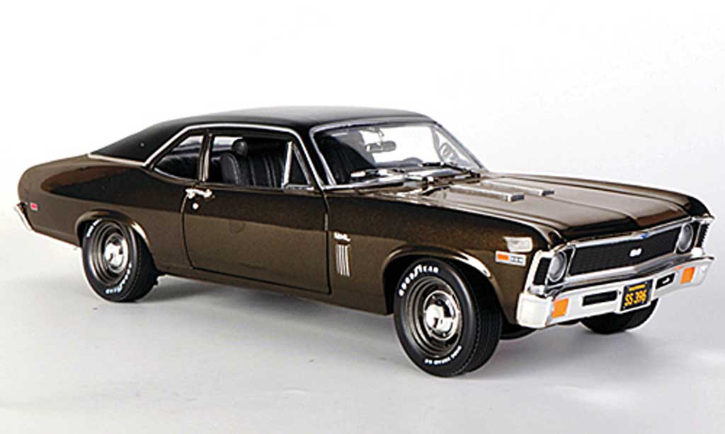Chevrolet Nova 1969 1/18 Ertl 1969 SS 396 bruin/mattzwart modelauto