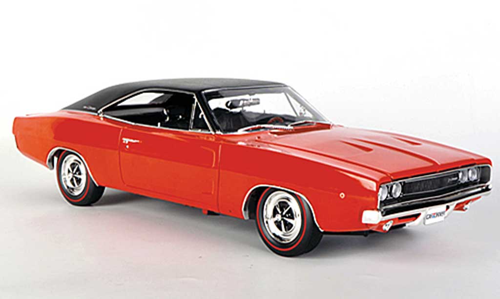 Dodge Charger 1968 1/18 Ertl 1968 rood/mattzwart modelauto