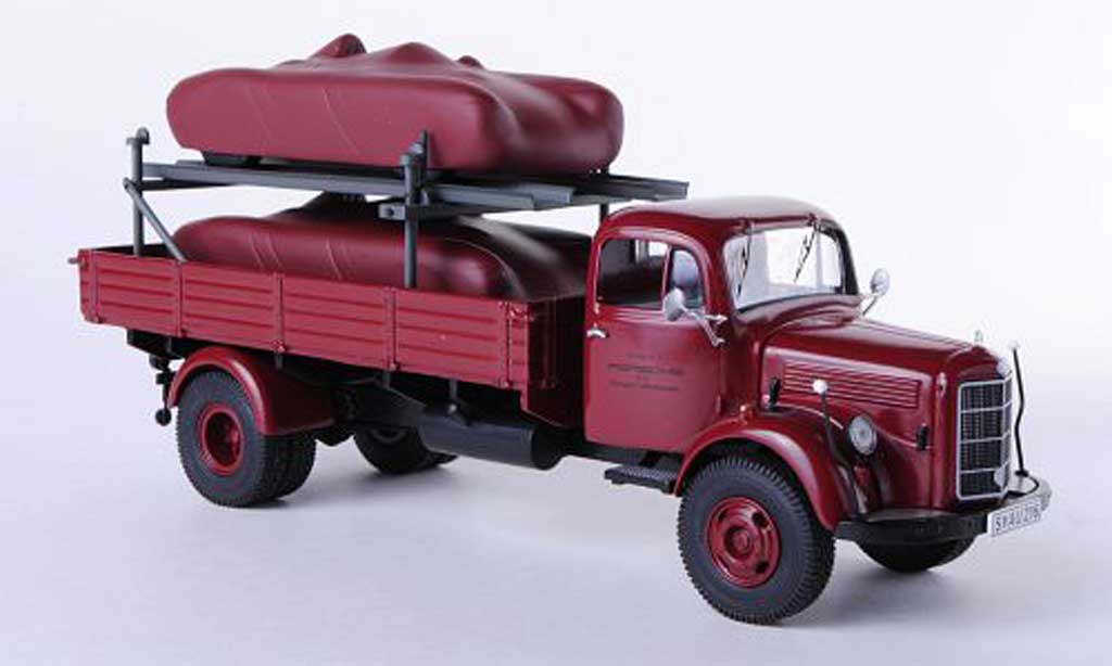 Mercedes L3500 1/43 Premium ClassiXXs Pritsche Porsche mit 2 verhullten Spydern modelauto