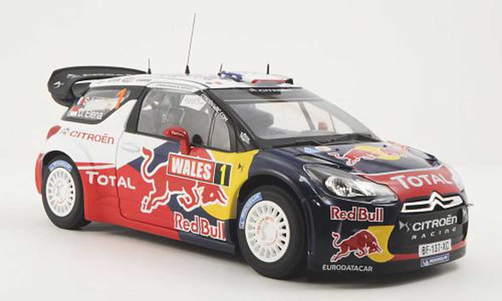 DS Automobiles DS3 WRC 2011 1/18 Norev WRC 2011 No.1 Red Bull / Total S.Loeb / D.Elena Wales Rally GB modelauto