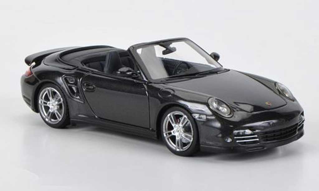Porsche 997 Turbo 1/43 Minichamps Turbo cabriolet (II) grijs avec Figur 2009 modelauto