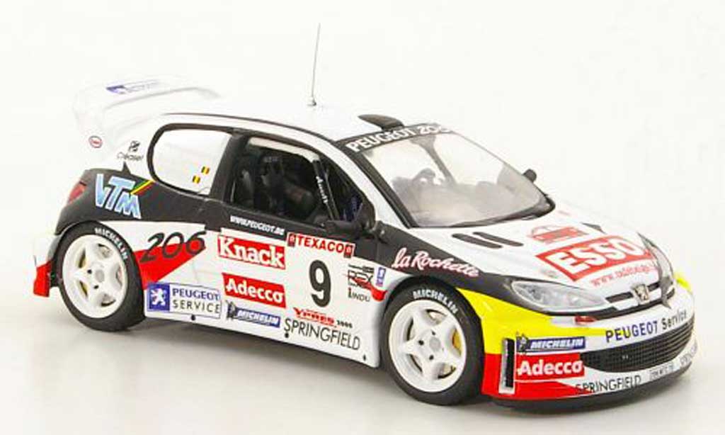 Peugeot 206 WRC 1/43 IXO WRC No.9 P.Snijers / E.v.d.Pluym Rally Ypern 2000 modelauto