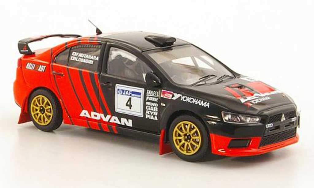 Mitsubishi Lancer Evolution X 1/43 IXO Evolution X No.4 Advan - RalliArt F.Nutahara / H.Odagiri JRC Tour de Kyusyu in Karatsu 2008 modelauto