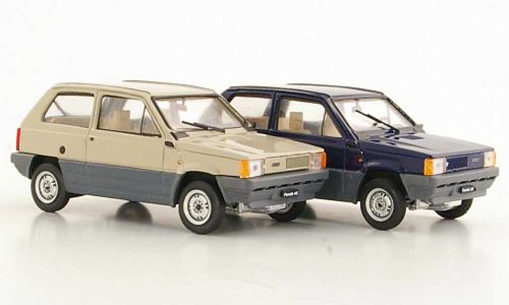 Fiat Panda 1/43 Brumm 2er-Set: 30 blauw und 45 beige 1980 modelauto