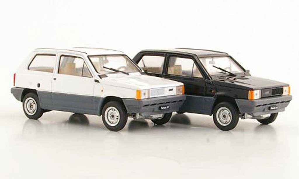 Fiat Panda 1/43 Brumm 2er-Set: 30 wit und 45 zwart 1980 modelauto