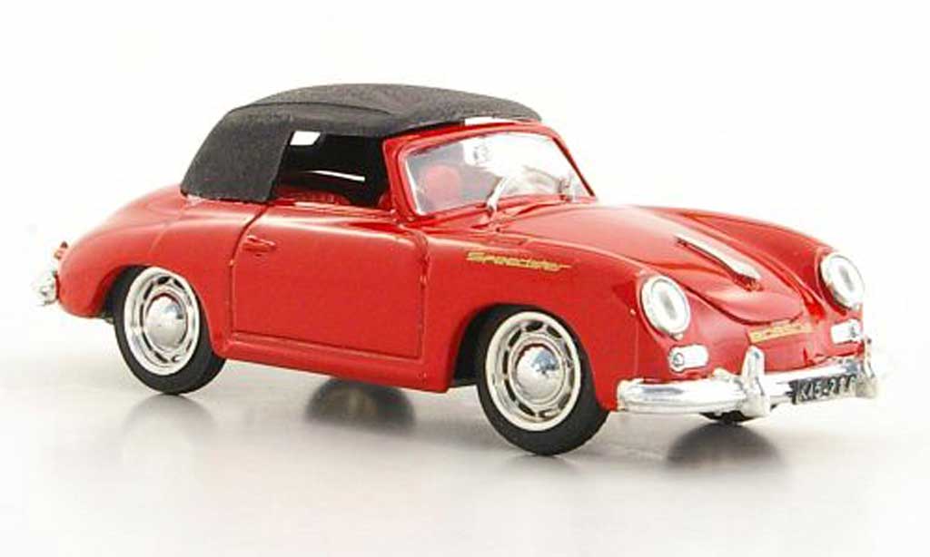 Porsche 356 1950 1/43 Brumm 1950 Speedster rood geschlossenes Verdeck modelauto