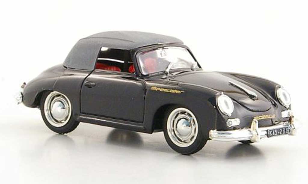 Porsche 356 1950 1/43 Brumm 1950 Speedster zwart geschlossenes Verdeck modelauto