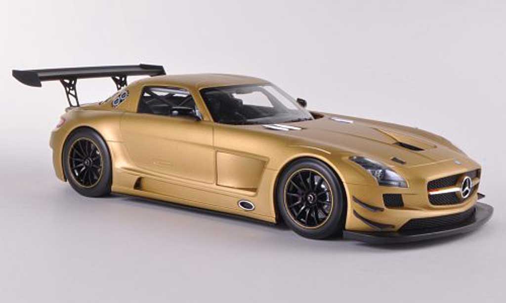 Mercedes SLS 1/18 Minichamps AMG GT3 mattgold Plain Body Version 2011 modelauto