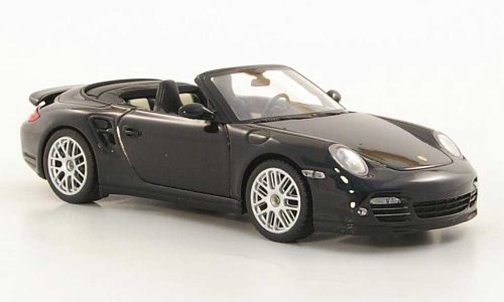 Porsche 997 Turbo 1/43 Minichamps Turbo cabriolet S zwart 2010 modelauto