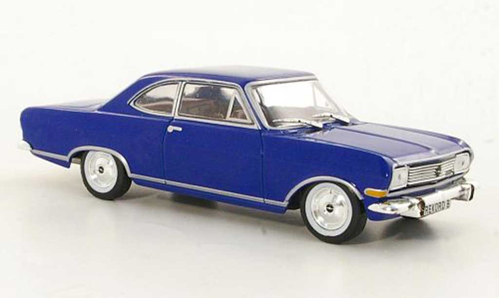 Opel Rekord 1/43 Hachette B Coupe blauw (ohne Magazin) 1965 modelauto
