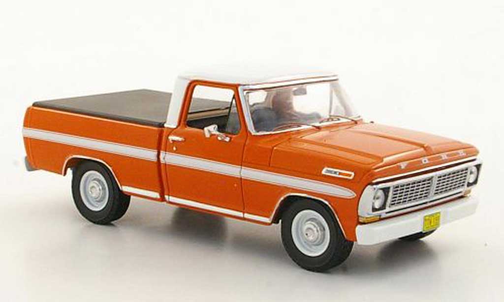 Ford F-100 1/43 Premium X F 100 oranje/wit avec Laderaumabdeckung 1978 modelauto
