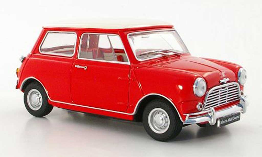 Austin Mini Cooper 1/18 Kyosho Cooper MkI 1275S rood/wit RHD modelauto