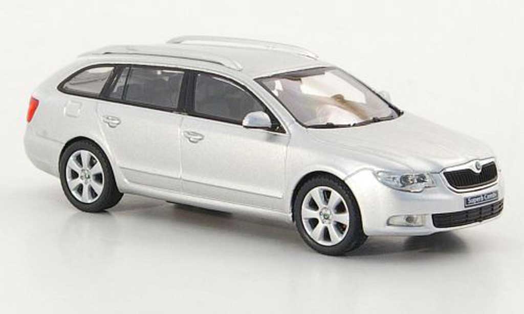 Skoda Superb 2009 1/43 Abrex 2009 II Combi grijs modelauto