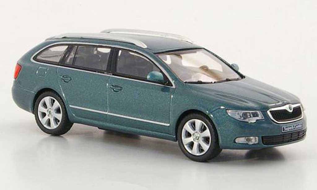 Skoda Superb 2009 1/43 Abrex 2009 II Combi grijsgrun modelauto