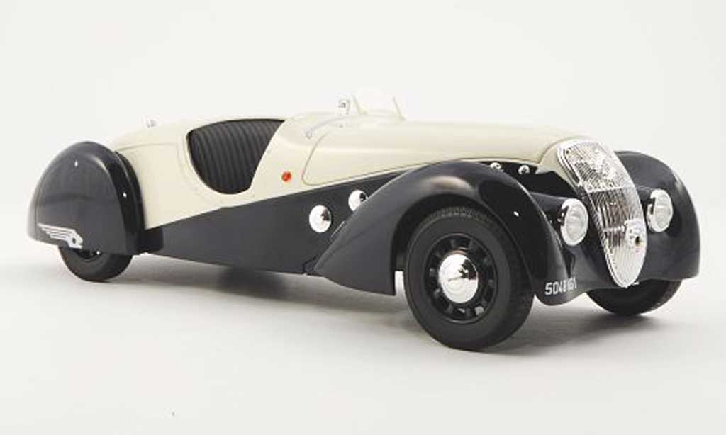Peugeot 302 Roadster 1/18 Norev Roadster Darl'Mat blauw/beige 1937 modelauto