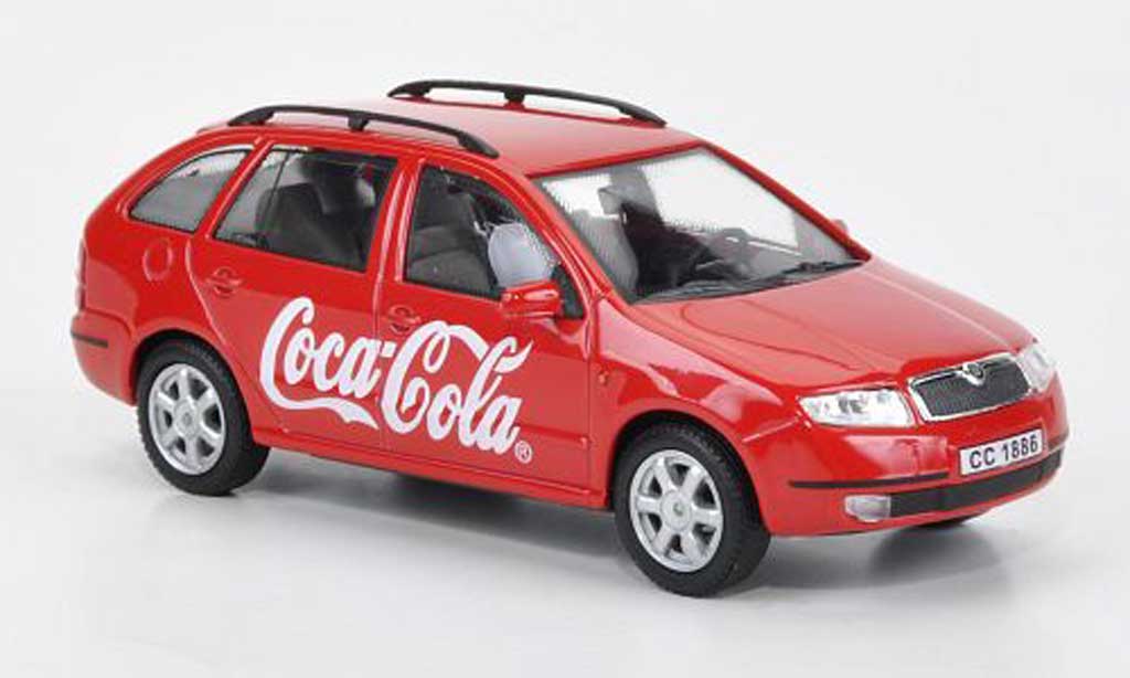 Skoda Fabia 1/43 Abrex Coca-Cola rood modelauto