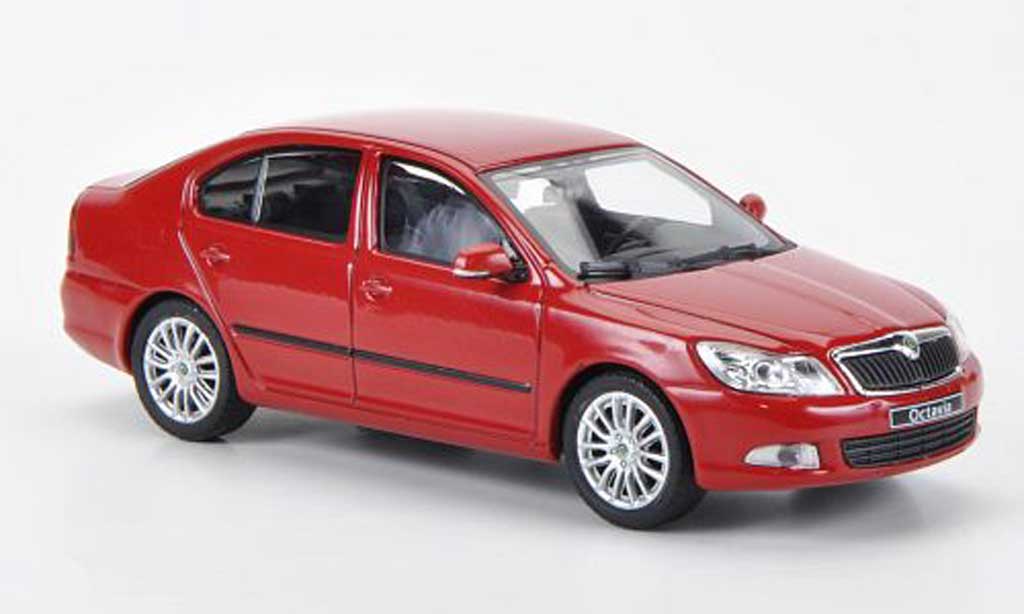 Skoda Octavia 1/43 Abrex rood Corrida 2008 modelauto