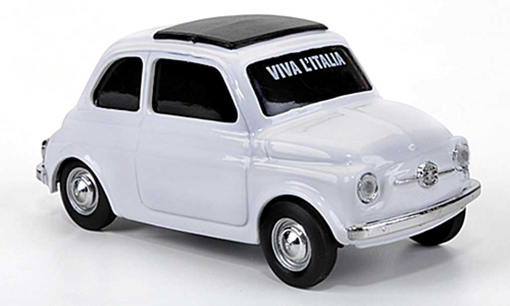Fiat 500 1/43 Brumm VIVA Italia wit 1960 modelauto