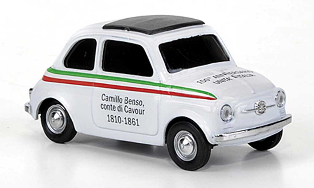 Fiat 500 1/43 Brumm VIVA Italia wit 150 Jahre D'Italia 1810-1861 1970 modelauto