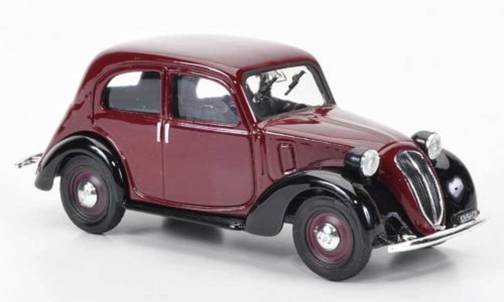 Fiat 1100 1/43 Brumm roodzwart 1937 modelauto