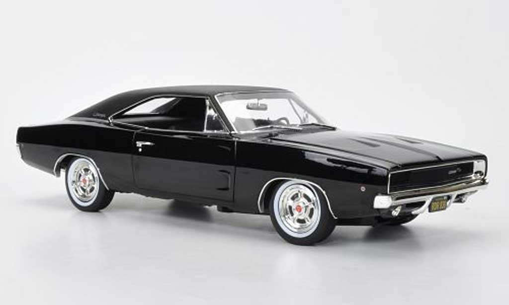 Dodge Charger 1968 1/18 Greenlight 1968 R/T zwart/mattzwart Steve McQueen - Bullitt modelauto