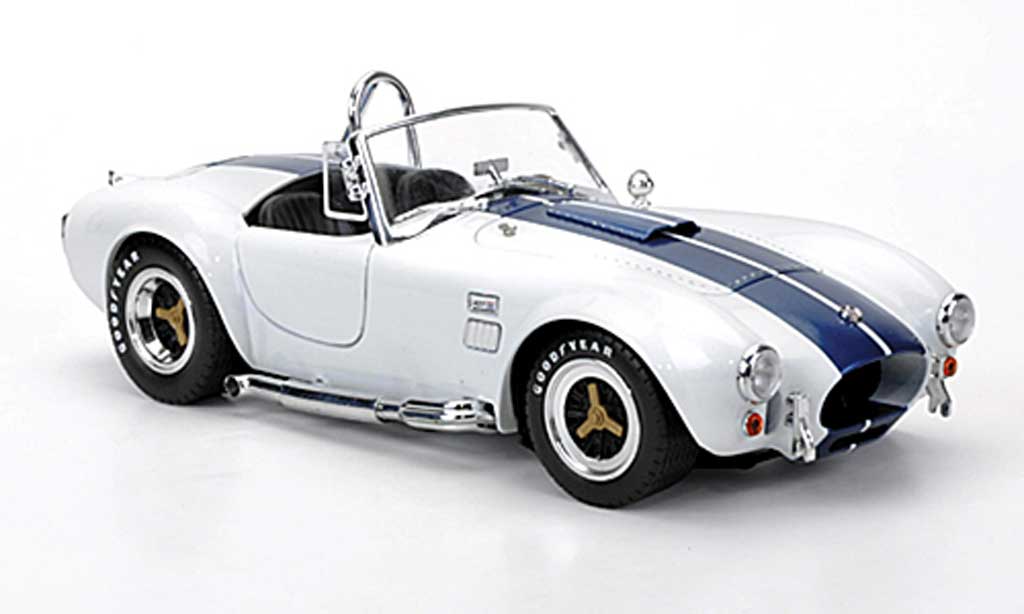 Shelby Ac Cobra 1/18 Shelby Collectibles 427 S/C wit avec blueen bandes 1966 modelauto