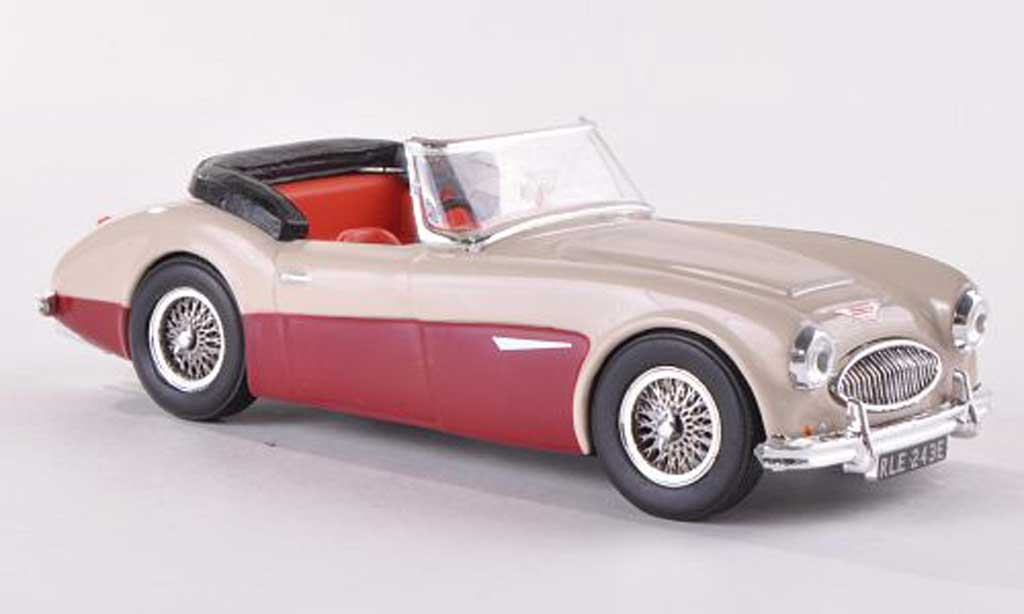 Austin Healey 3000 1/43 Vitesse beige/rood RHD Verdeck offen modelauto