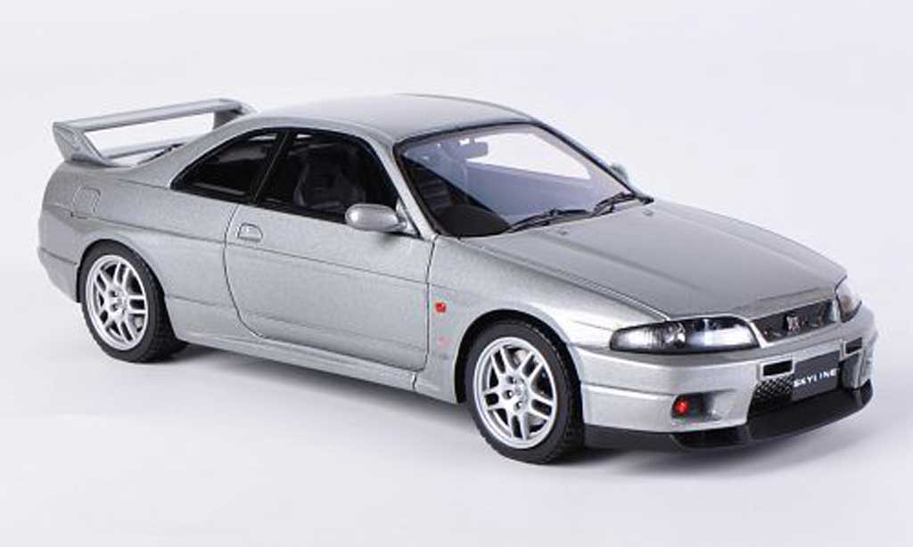 Nissan Skyline R33 1/43 HPI R33 GT-R V-Spec grijs RHD modelauto