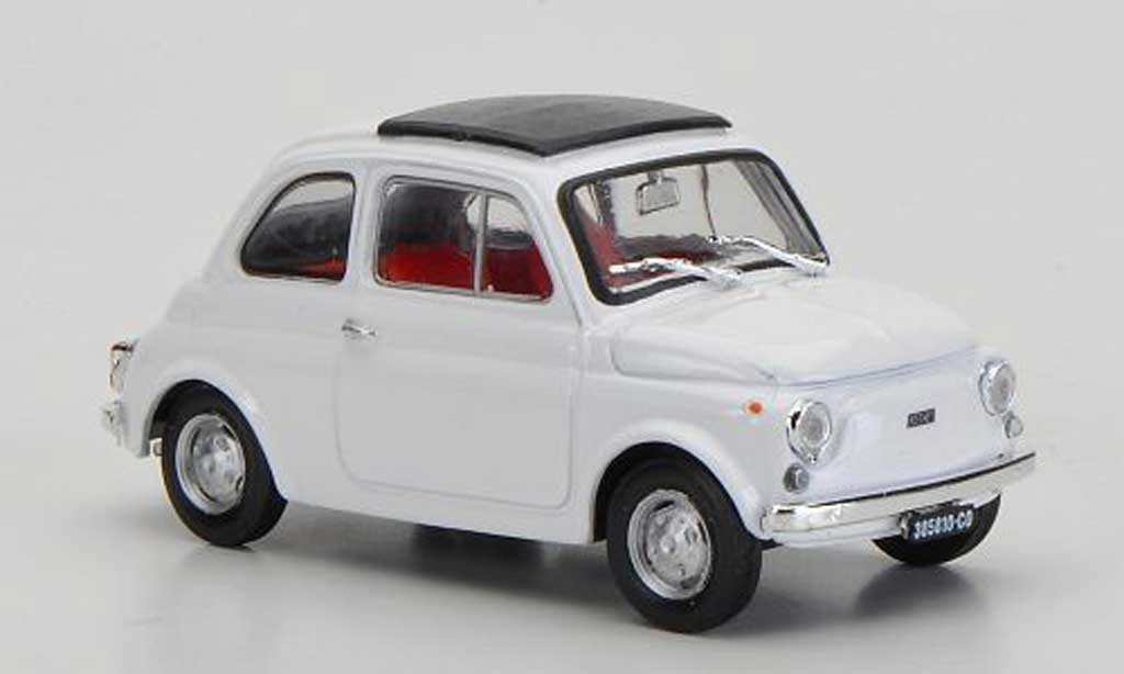 Fiat 500 R 1/43 Brumm R wit geschlossenes Faltdach 1972 modelauto