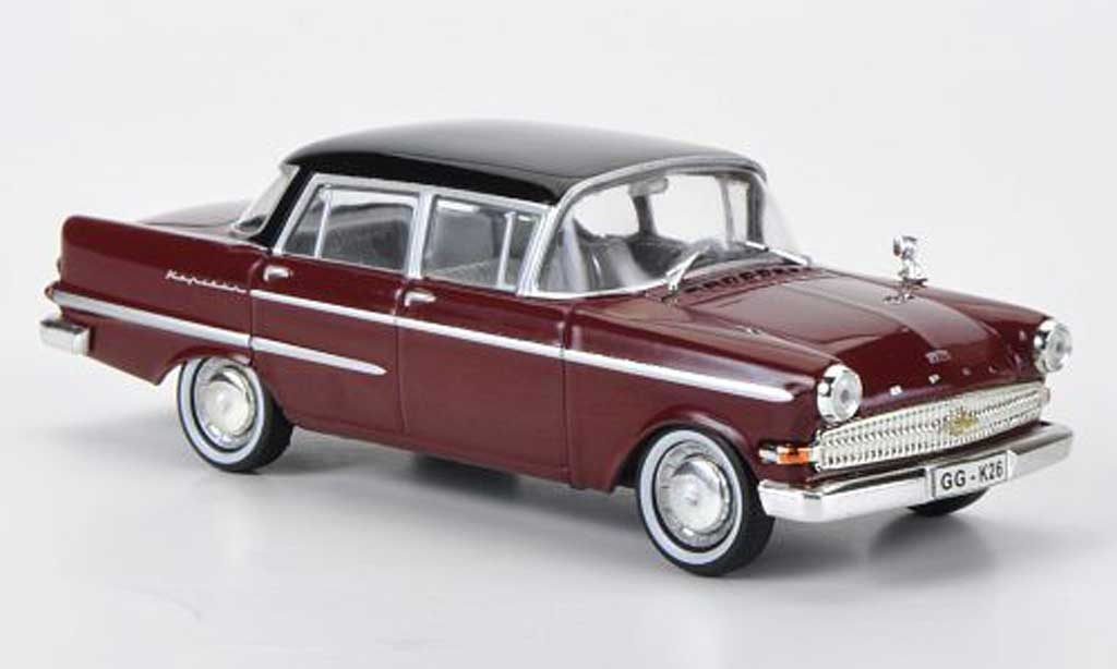 Opel Kapitan 1/43 WhiteBox P2.6 rood/zwart modelauto