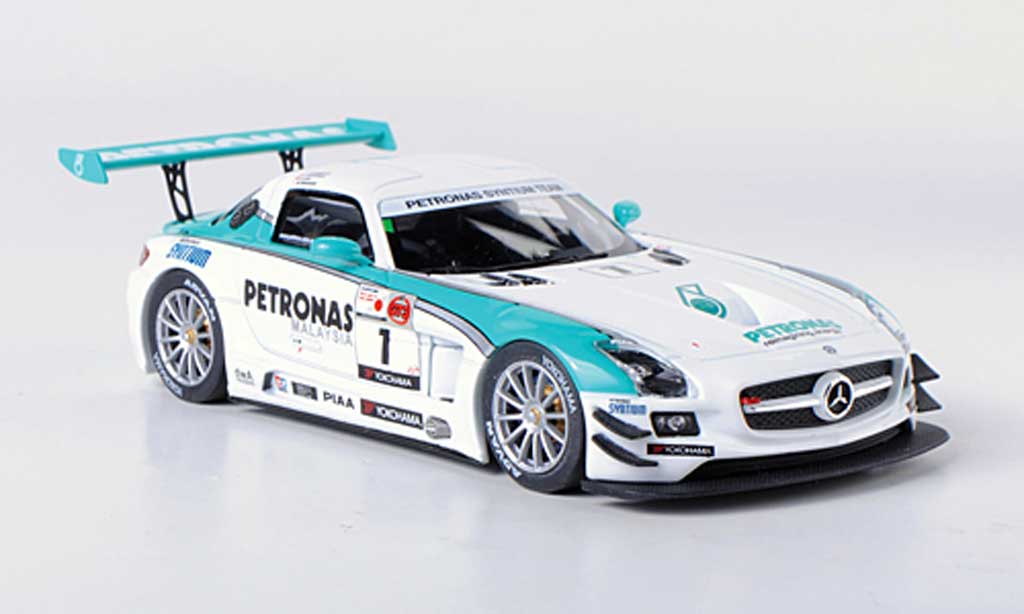 Mercedes SLS 1/43 Ebbro AMG GT3 No.1 Petronas Syntium N.Taniguchi / F.Hairuman / D.Ang / M.Yanagida Super Taikyu 2012 modelauto