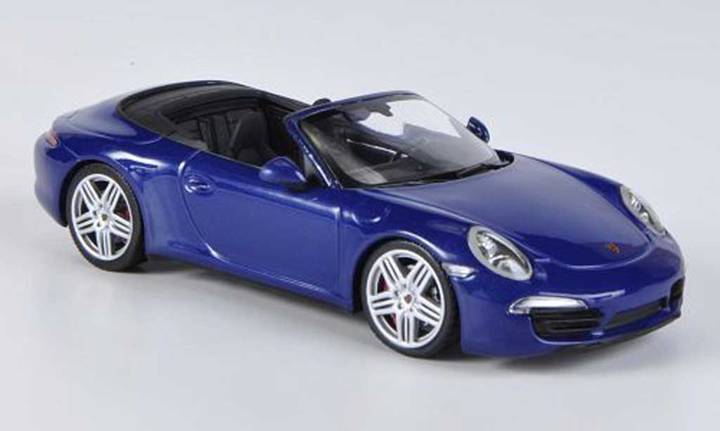 Porsche 991 Carrera 4 1/43 Minichamps Carrera 4 Cabriolet blauw 2012 modelauto