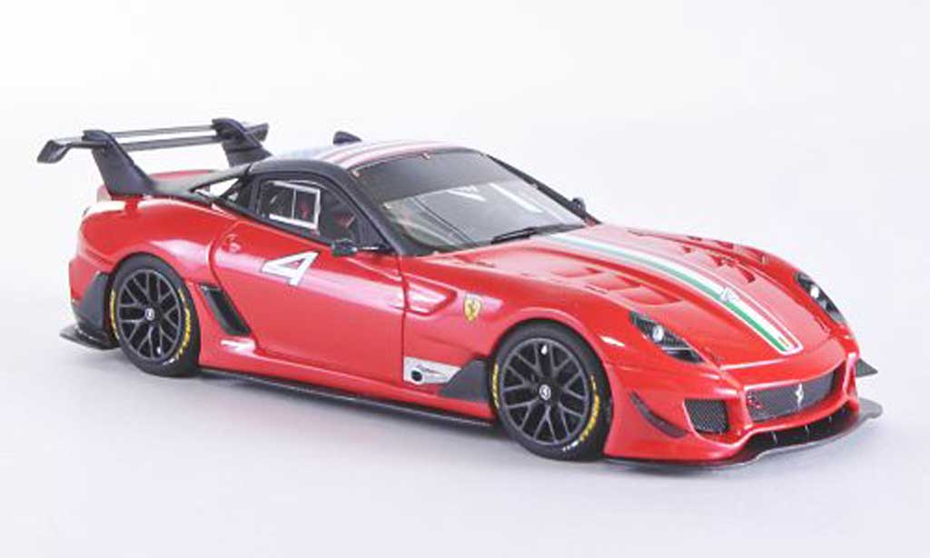 Ferrari 599 XX 1/43 Look Smart XX EVO No.4 rood F1 2009 mit Trikolore und US-Flagge modelauto