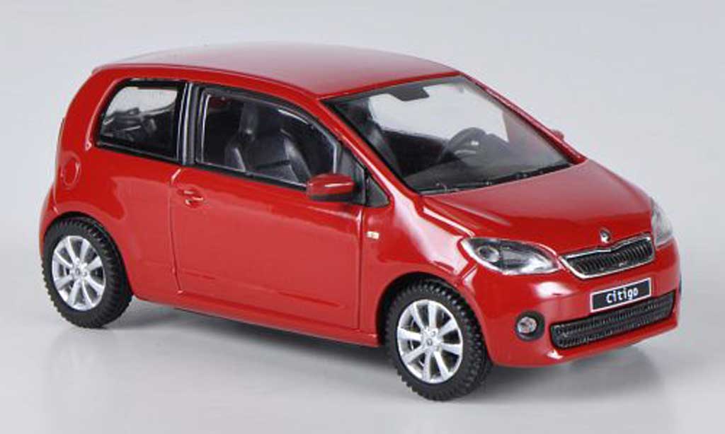 Skoda Citigo 1/43 Abrex rood 3-Turer 2012 modelauto