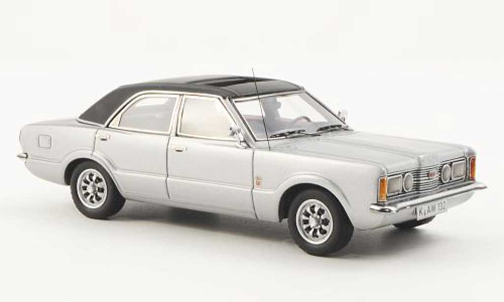 Ford Taunus 1973 1/43 Neo 1973 GXL grijs/zwart 4-Turer modelauto