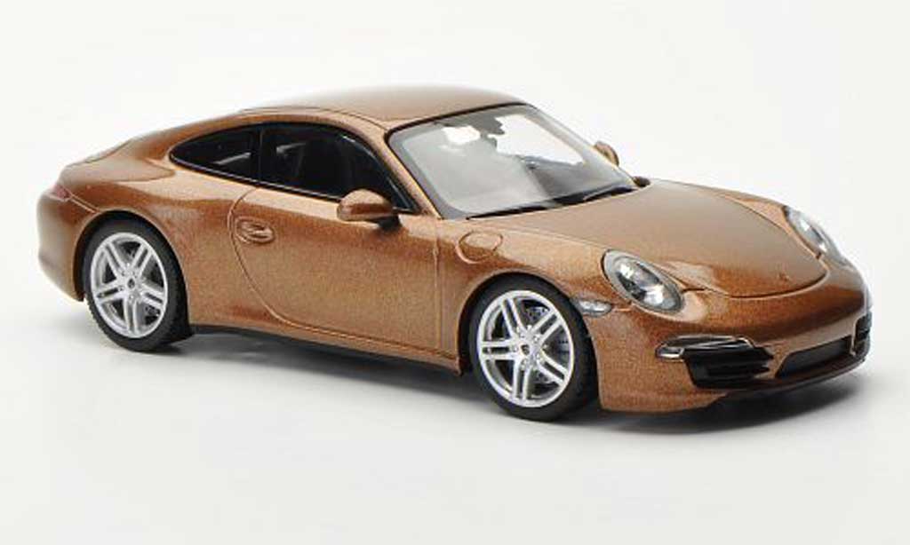 Porsche 991 Carrera 4 1/43 Minichamps Carrera 4 bruin 2012 modelauto