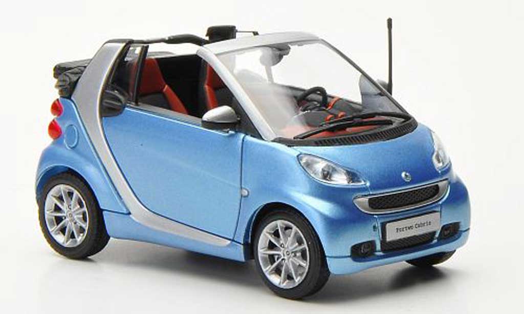Smart ForTwo 1/43 Minichamps Cabrio blauw/grijs 2010 modelauto