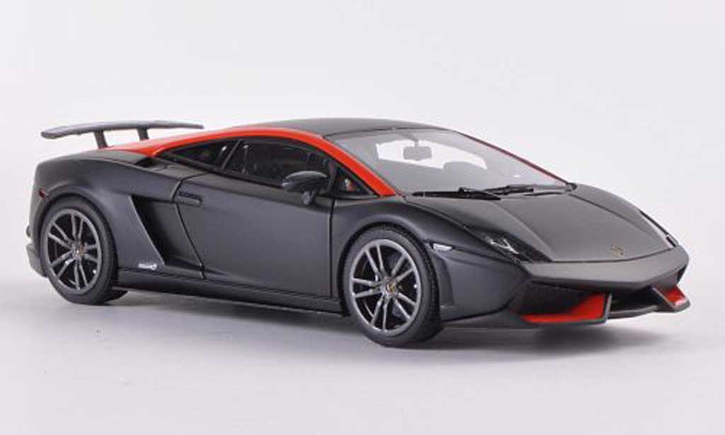 Lamborghini Gallardo LP570-4 1/43 Look Smart LP570-4 Superleggera zwart/oranje modelauto