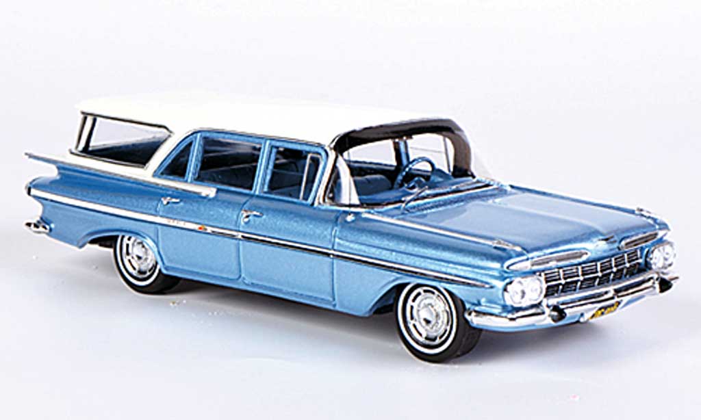 Chevrolet Impala 1959 1/43 Spark 1959 Station Wagon grijsblauw/wit Sondermodell MCW L.E. 300 1959 modelauto