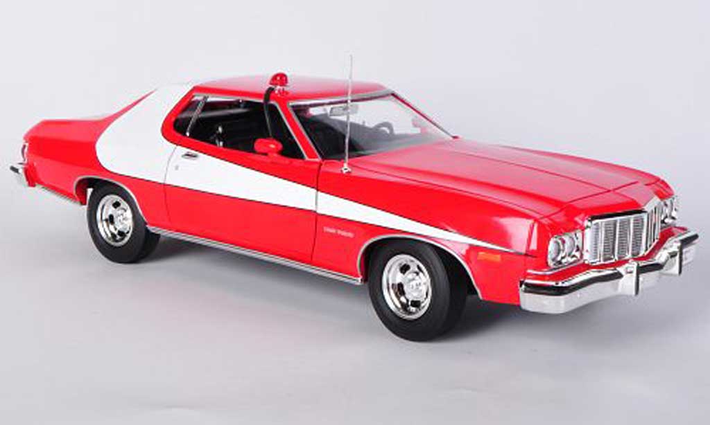 Ford Gran Torino 1/18 Greenlight rood/wit Starsky & Hutch 1974 modelauto