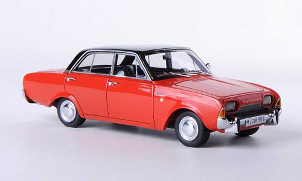 Ford Taunus 1960 1/43 Neo 1960 17M P3 4-turig rood/zwart limitierte Auflage 300 Stuck modelauto